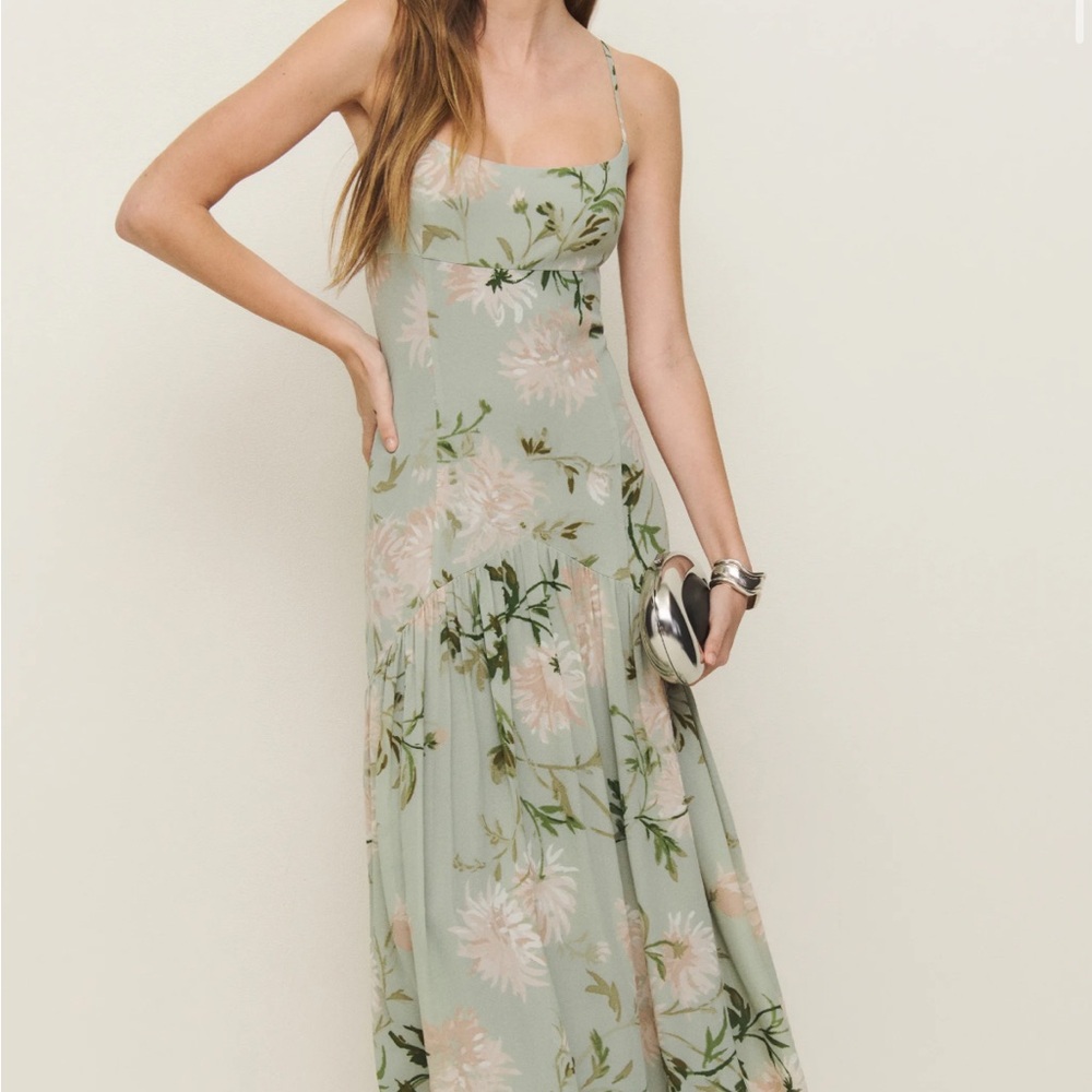 Reformation Sage Floral Maxi Dress